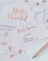 10 stk Invitasjoner - Hello World