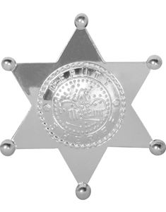 Sølvfarget Western Sheriffstjerne