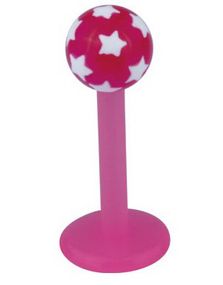Labret m/Stjerter - Lilla/Hvit - Strl 1,2x8x4mm