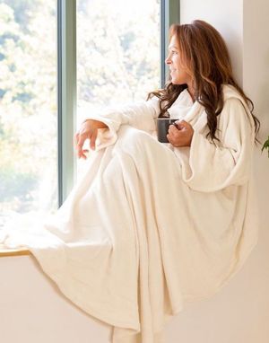 Snug Rug Deluxe Fleece Pledd i Kremhvit 152x214 cm