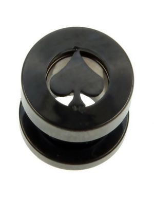 Spades - Svart Piercing Tunnel