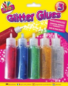 5 stk Tuber med Glitterlim