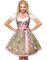 Grønn Dirndl Oktoberfestkjole i Luksuskvalitet med Utformet Blomster på Forkle
