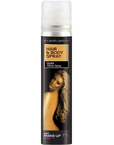 Gullfarget Glitterspray til Kropp & Hår 75 ml