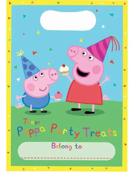 8 stk Godteposer med Bursdagmotiv - Peppa Pig