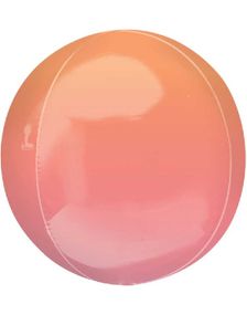 Rød og Orange Ombre Orbz Folieballong 38 cm