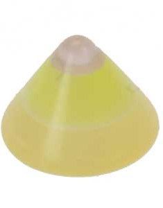 Half Gul/Hvit Spike -  4 mm Akrylkuletil 1,2 mm stang