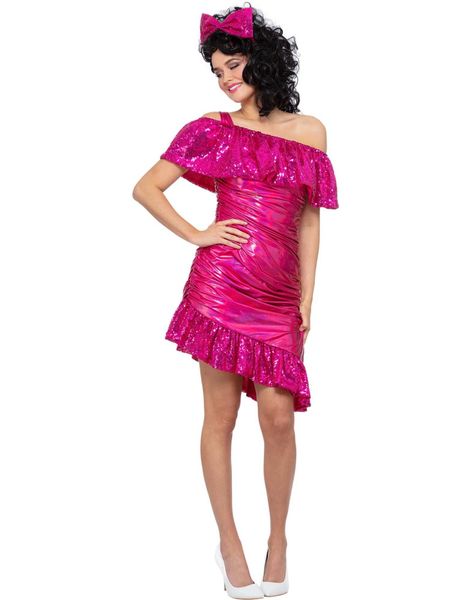 80-talls Rosa Metallisk Glitrende Cocktail Kostymekjole til Dame