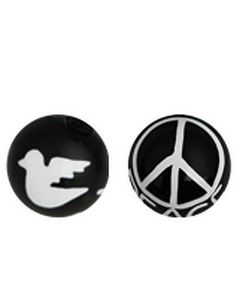 Peace - Svart Akrylkule