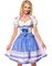 Lys Rosa Luksus Dirndl-Oktoberfestkjole i Luksuskvalitet med Rutete Forkle