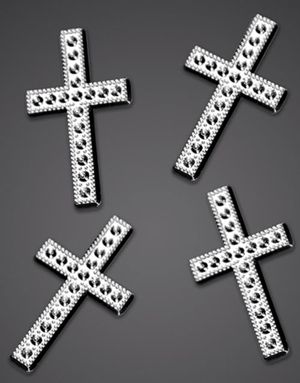 25 stk Sølvfargede Kors Charms