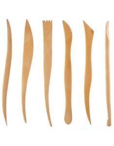 Wooden Sculpting Tools Set - 6 stk (Modellering Verktøy for Teatersminke)