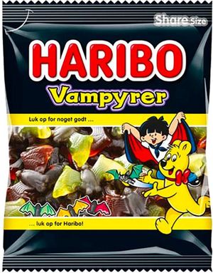 Pose med Haribo Vampyrer 120 gram 
