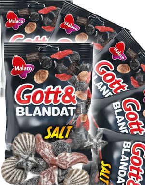 36 stk Godt og Blandet Salt - Forskjellige Salte Vingummi- og Lakrisbiter - Hel Eske 5,4 kg