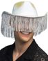 Cowboyhatt med Frynser – Holografisk Hvit