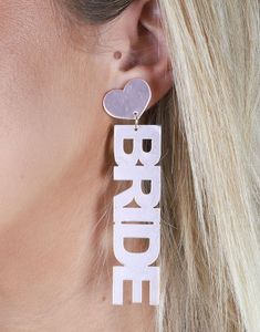 Rosa Bride Øredobber med Hjerte