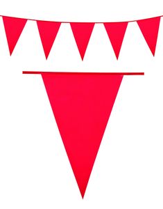 Rødt Banner med Store Vimpel Flagg 10 meter 
