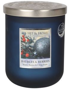 Heart & Home Baubles and Berries - Stort Duftlys i Glass