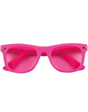 Neon Rosa Wayfarer Solbriller med Rosa Glass