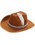 Brun Cowboyhatt til Barn Pyntet med Fjær