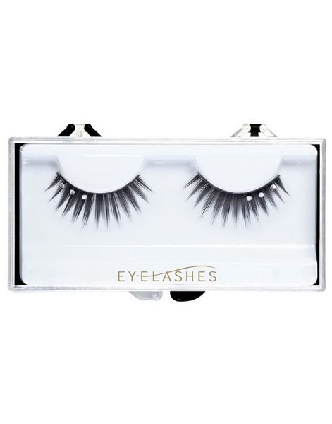 Løsvipper med Stener - Svarte Løsvipper med Lim