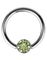 BCR Piercing with Sprakling Green Stone