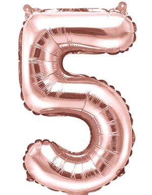 Tallet 5 - Rose Gullfarget 35 cm Liten Folieballong