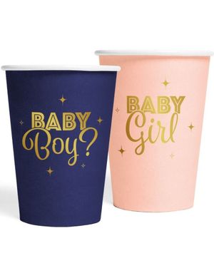 8 stk Gender Reveal Pappkopper 210 ml