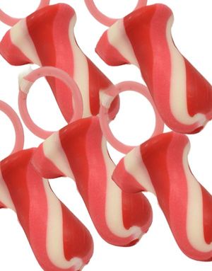 24 stk Strawberry & Cream Rock Dummies - Hvit og Rød Smokk med Jordbærsmak - Hel Eske 1,6 kg