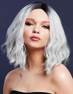 Cara Deluxe Wig - Kan Styles! - Kort Is-Sølvfarget Parykk