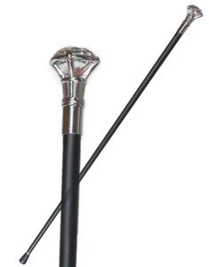 Svart Stokk i Metall med Diamant - 92 cm - Høy Kvalitet