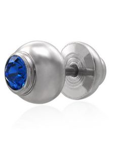 Fake Piercing med Blå Sten