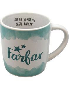 Verdens Beste Farfar - Hvitt og Turkis Krus med Tekst
