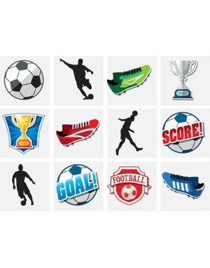 6 stk Assorterte Små Fotball Tatoveringer