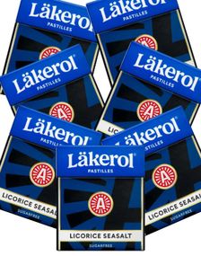 1814745600_124 stk Läkerol Sugarfree Licorice Seasalt / Lakris Sukkerfrie Pastiller med Havsaltsmak - Hel Eske
