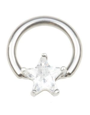 BCR Piercing med Stjerneformet Klar Sten
