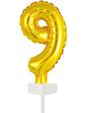 9 tall Kaketopper folieballong 13 cm - Gull