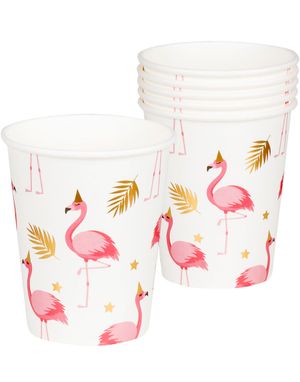 10 stk Pappkrus med Foliert Gulltrykk 250 ml - Flamingo Gold