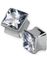Firkantet Piercing Plugg med Klar Diamant
