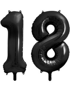 18 år ballonger - 86 cm svart