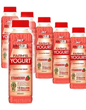 20 stk OKF Farm's Yogurt Strawberry - Drikkeyoghurt med Jordbærsmak - Hel Eske 20x350 ml (Korea)