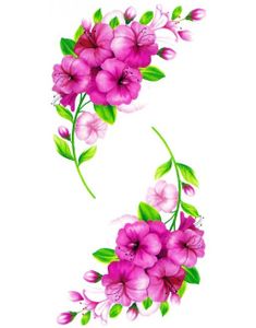 Twin Flowers - 2 stk Tatoveringer (Fake Tattoo)
